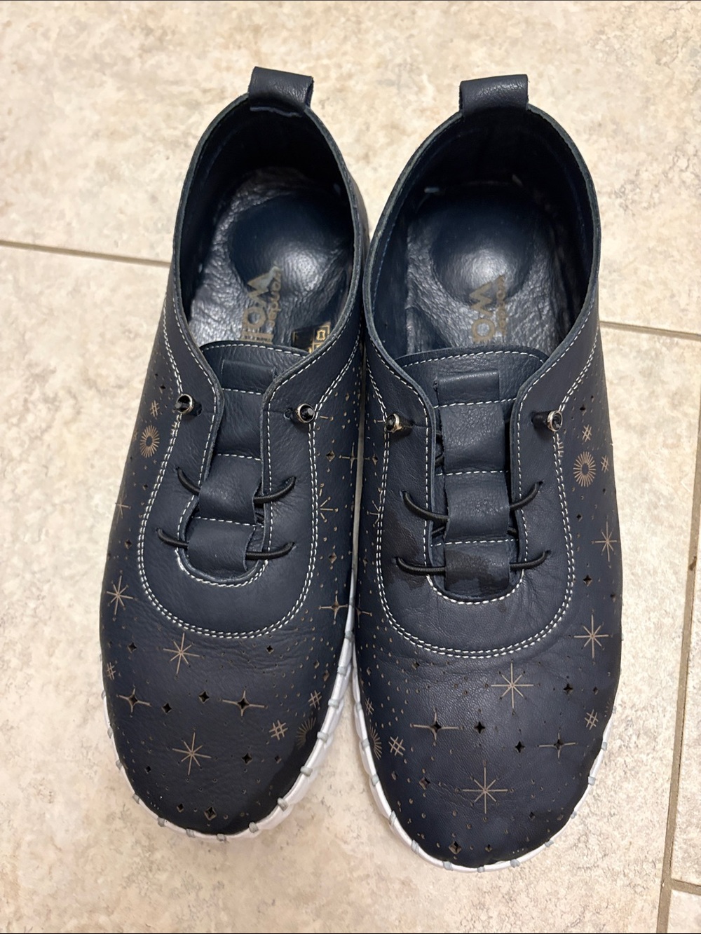 Wonder  Walk Navy Star-Print Casual Slip-On Shoes
